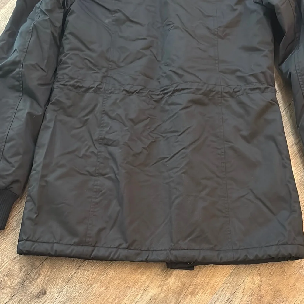Levi's Women’s Size S Black Coat Jacket Sherpa Lining ands Faux Fur Trimmed Hood
